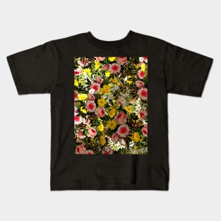 Roses Yellow Flowers Motif Kids T-Shirt